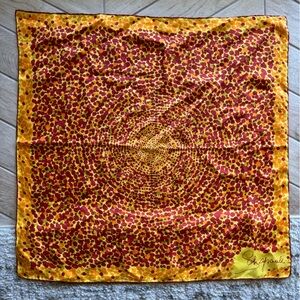 Vibrant Yellow and Red Polka Dot Scarf